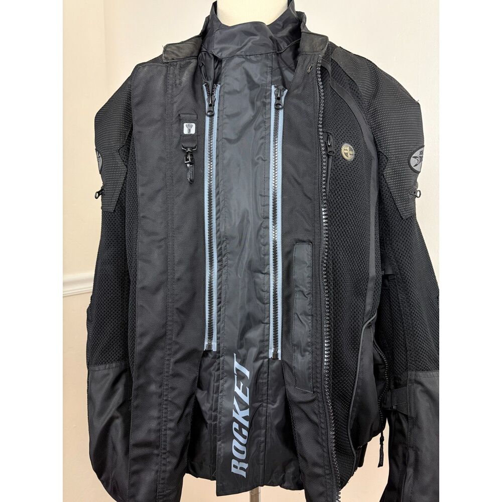 Joe Rocket Men's Black Mesh Armored Motorcycle Riding Jacket 2XL - Picture 5 of 10
